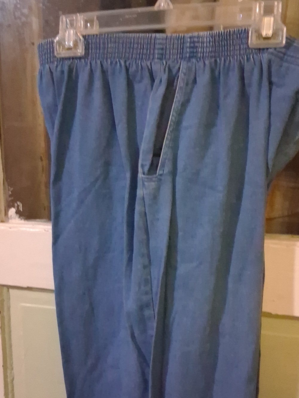 Alfred Dunner Womens Blue Elastic-Waist Pull-On Jeans